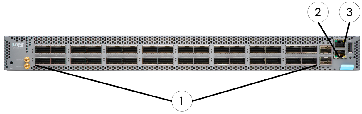 Juniper QFX5130 High-Bandwidth Ethernet Data Switch (Front View)