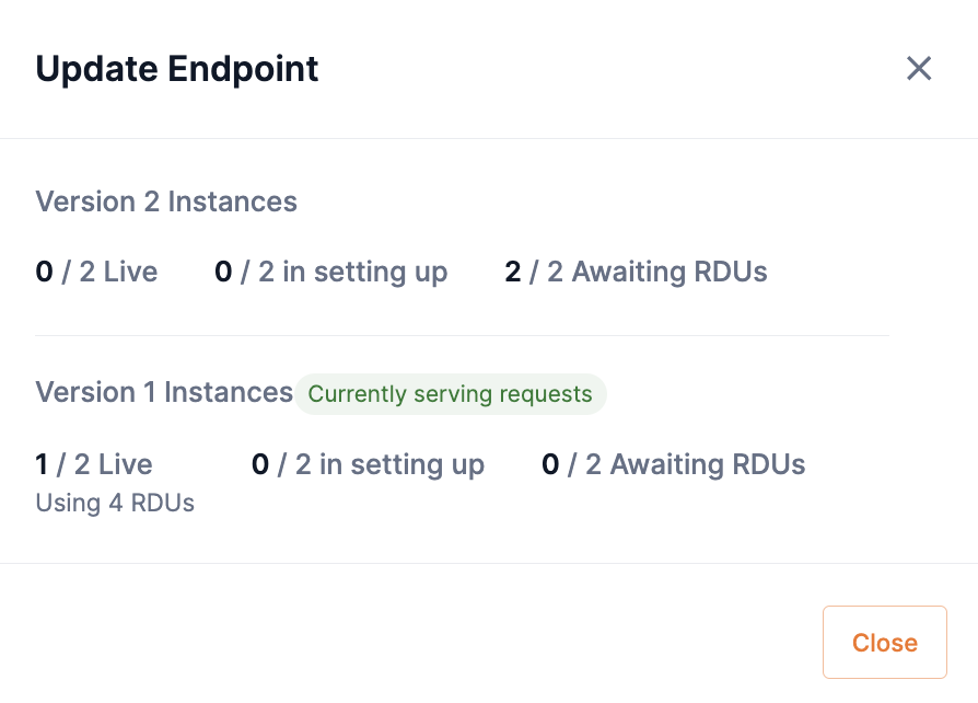 Update Endpoint box