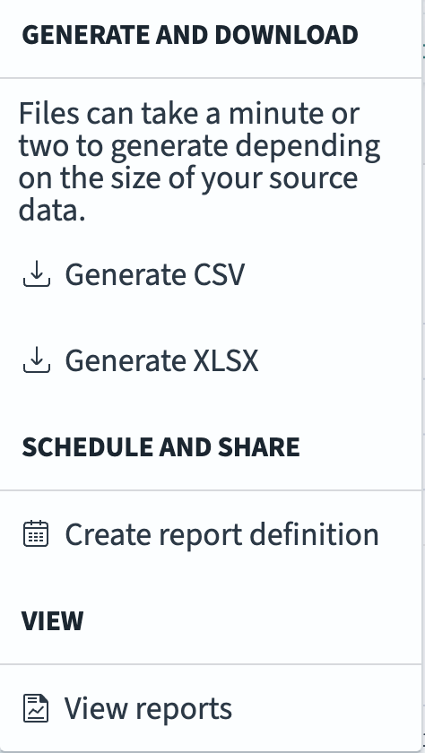 OpenSearch generate and download drop-down