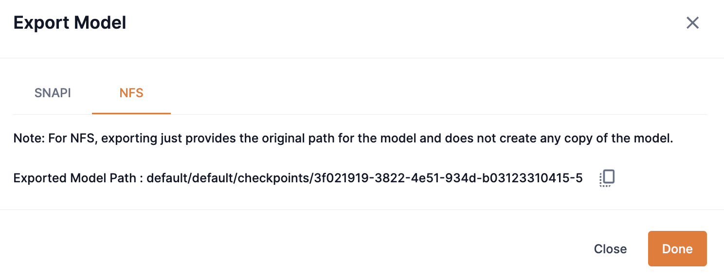 Export model path