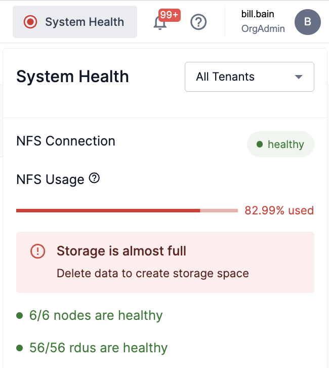 System Health box