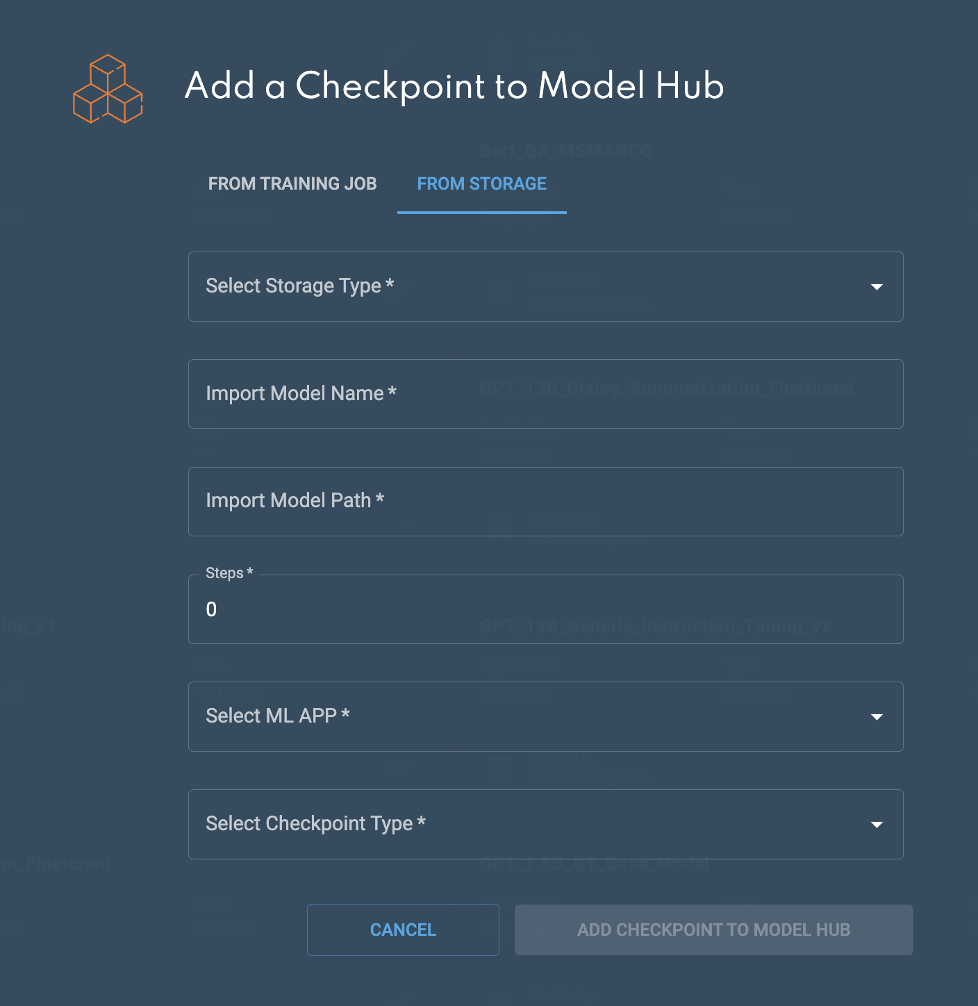 Add checkpoint storage