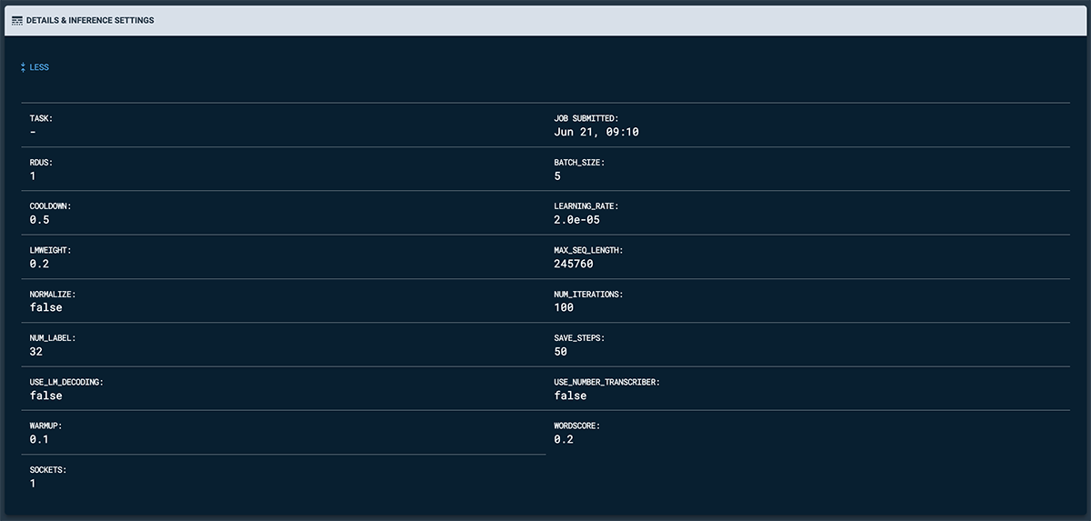 Batch inference settings