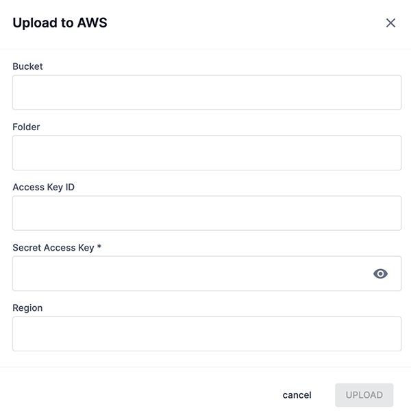 Upload results to AWS