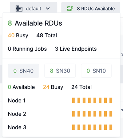 RDUs available drop-down