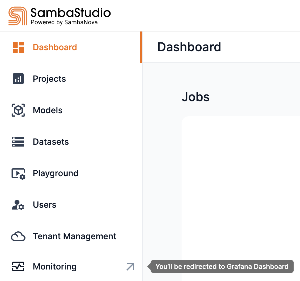 Monitoring menu