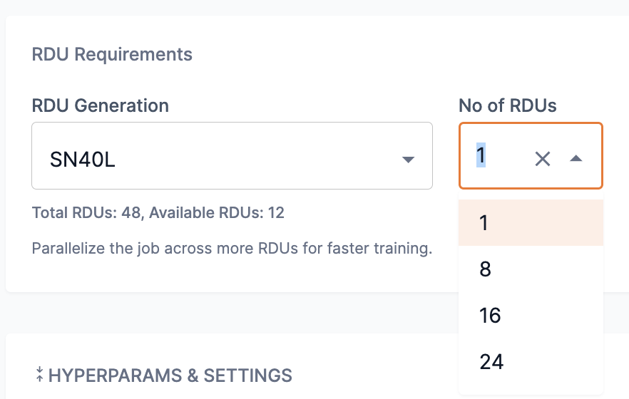 Number of RDUs