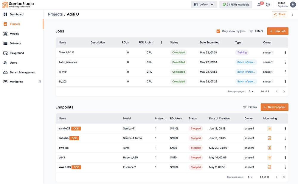 Jobs and endpoints