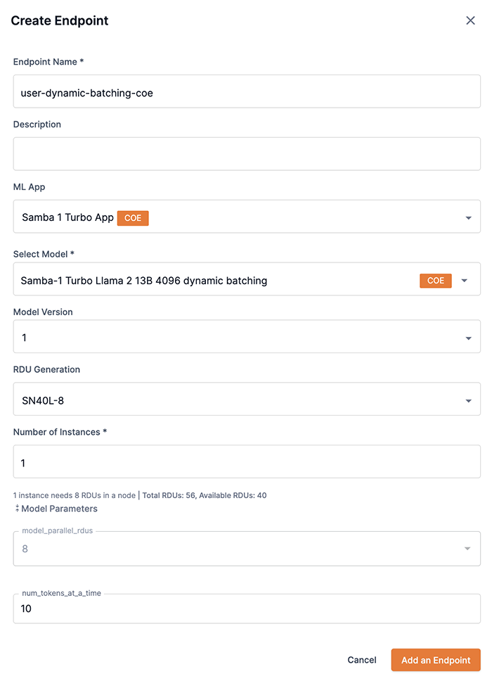 Add a CoE dynamic batching endpoint