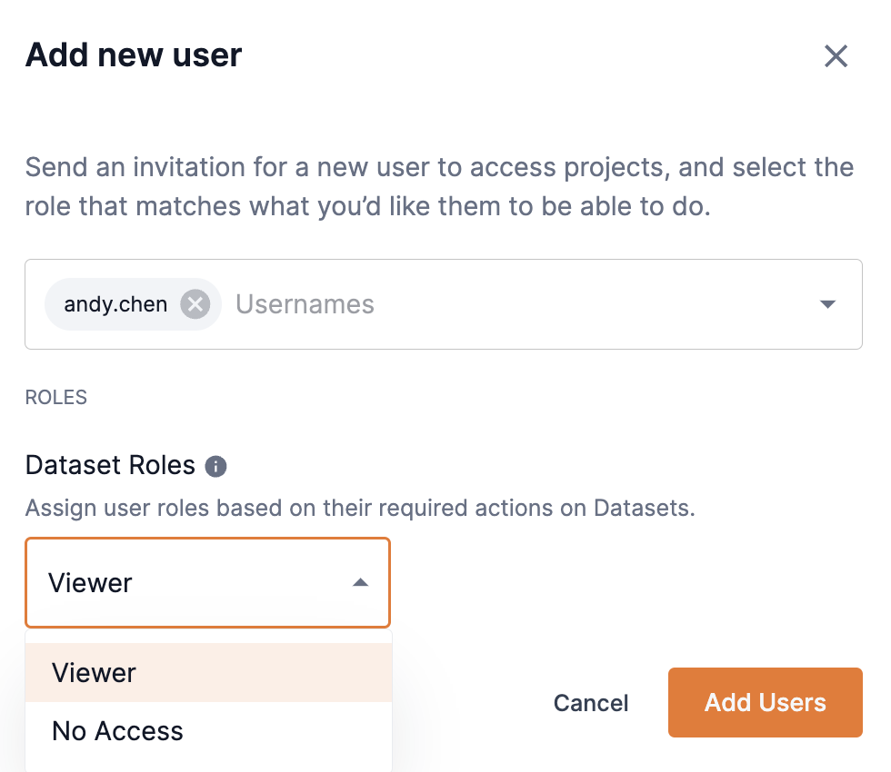 Dataset add new user