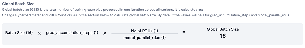 Global batch size