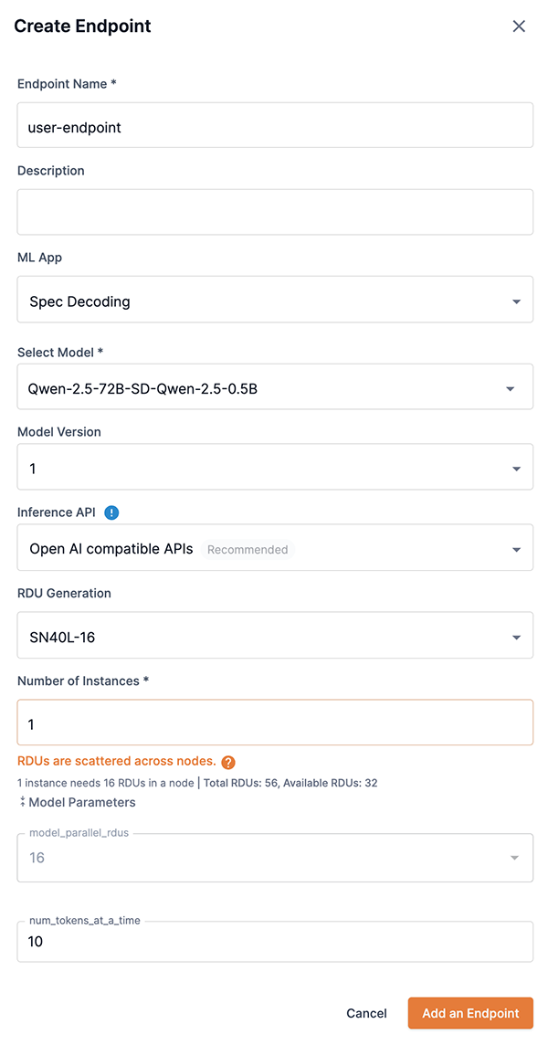 Create endpoint