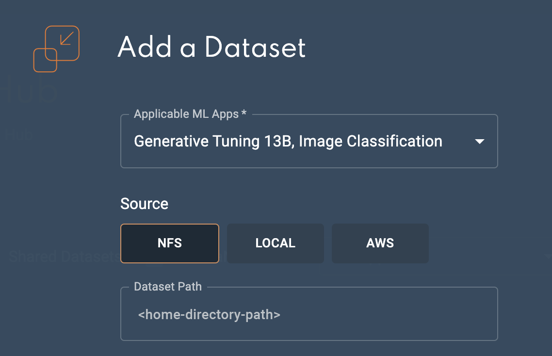 Add a dataset from NFS