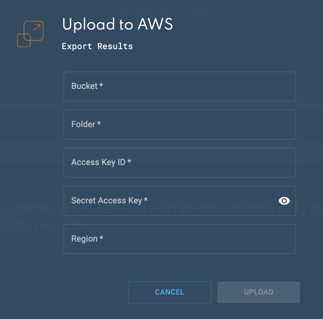 Upload results to AWS