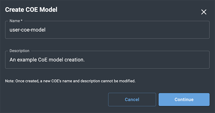 Create CoE model box