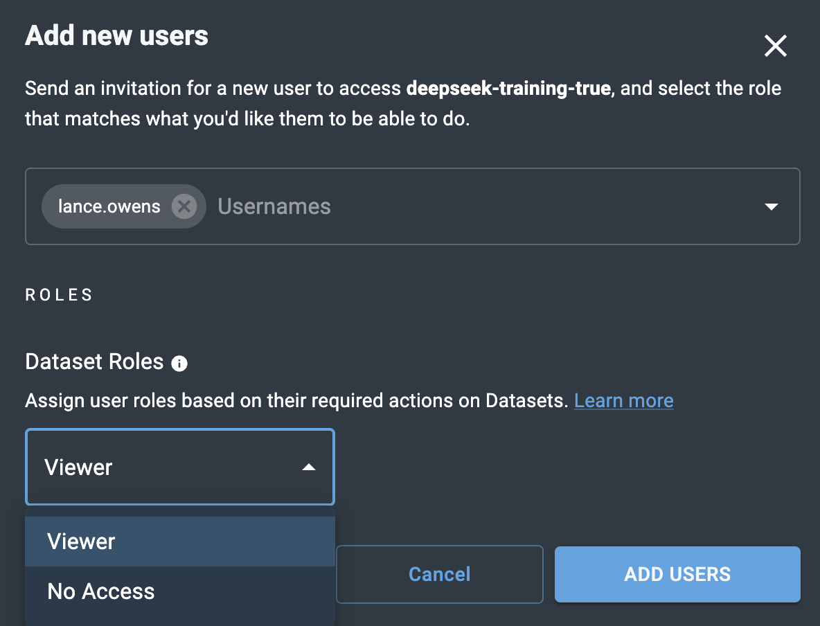 Dataset add new user