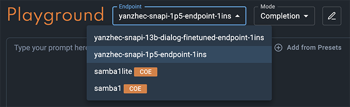 Endpoint select