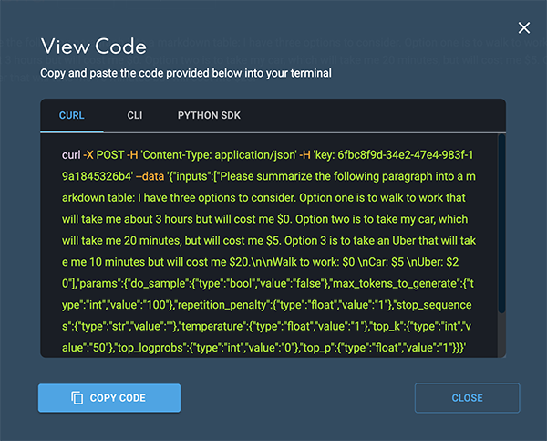 View code window