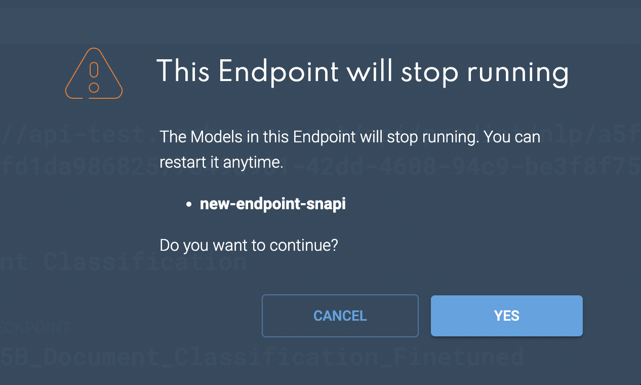 Stop endpoint window