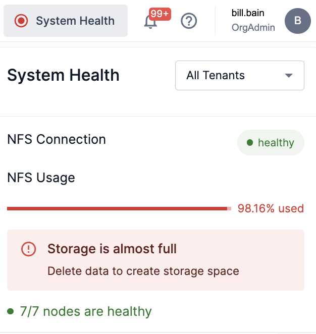 System Health box