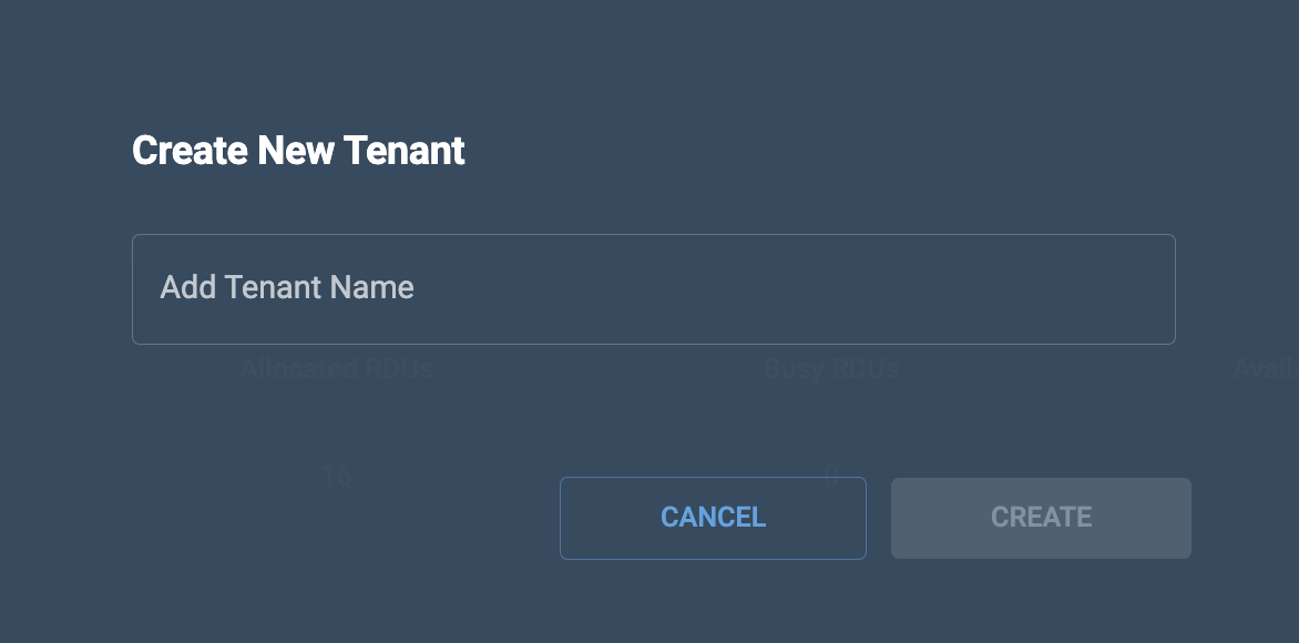 Create new tenant
